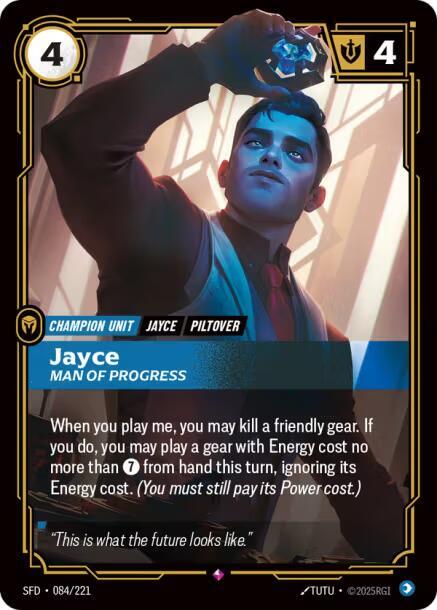 Riftbound TCG Spiritforged #084/221 Jayce - Man of Progress Rare Foil