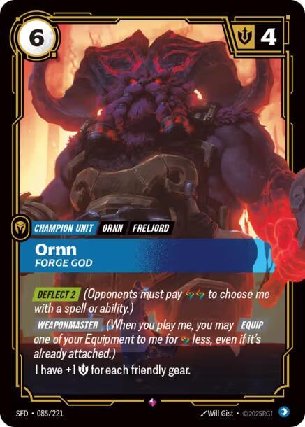 Riftbound TCG Spiritforged #085/221 Ornn - Forge God Rare Foil