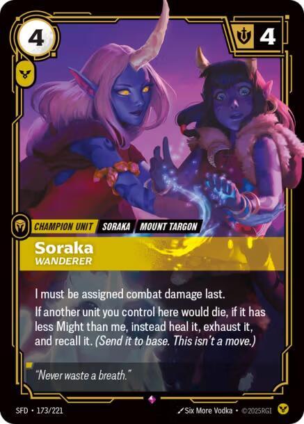 Riftbound TCG Spiritforged #173/221 Soraka - Wanderer Rare Foil