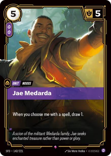 Riftbound TCG Spiritforged #142/221 Jae Medarda Rare Foil