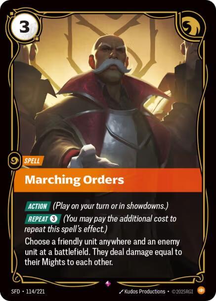 Riftbound TCG Spiritforged #114/221 Marching Orders Rare Foil