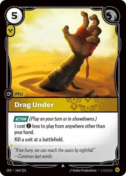 Riftbound TCG Spiritforged #164/221 Drag Under Uncommon Foil