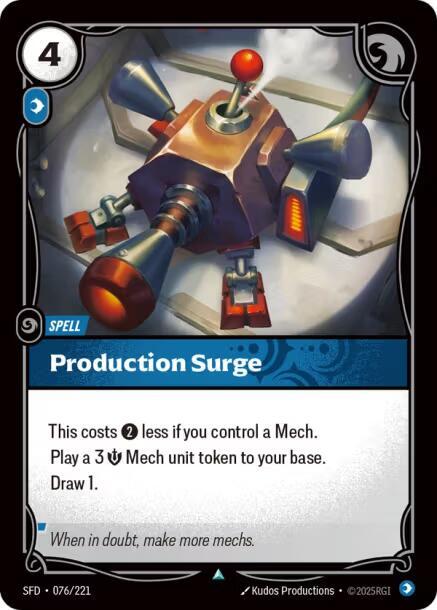 Riftbound TCG Spiritforged #076/221 Production Surge Uncommon Normal