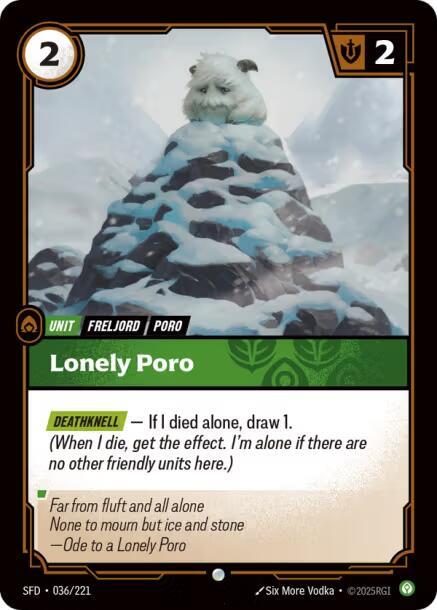 Riftbound TCG Spiritforged #036/221 Lonely Poro Common Foil