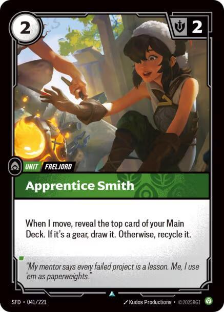 Riftbound TCG Spiritforged #041/221 Apprentice Smith Uncommon Normal
