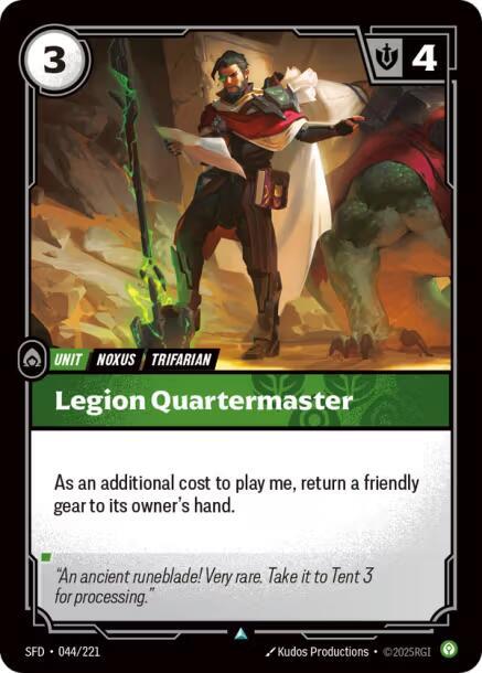 Riftbound TCG Spiritforged #044/221 Legion Quartermaster Uncommon Foil