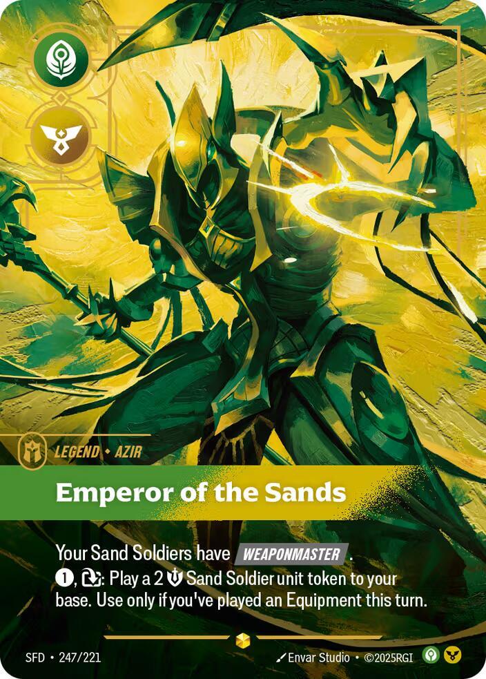 Riftbound TCG Spiritforged #247/221 Azir - Emperor of the Sands (Overnumbered) 