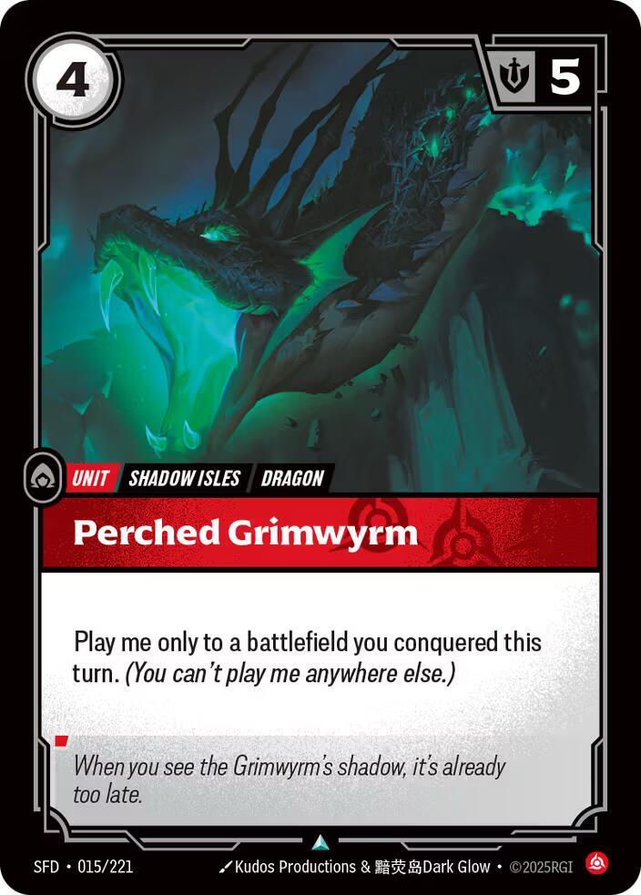 Riftbound TCG Spiritforged #015/221 Perched Grimwyrm Uncommon Normal