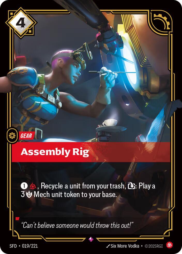 Riftbound TCG Spiritforged #019/221 Assembly Rig Rare Foil