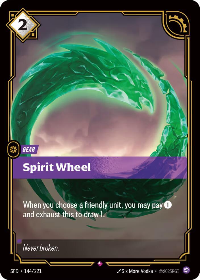 Riftbound TCG Spiritforged #144/221 Spirit Wheel Rare Foil