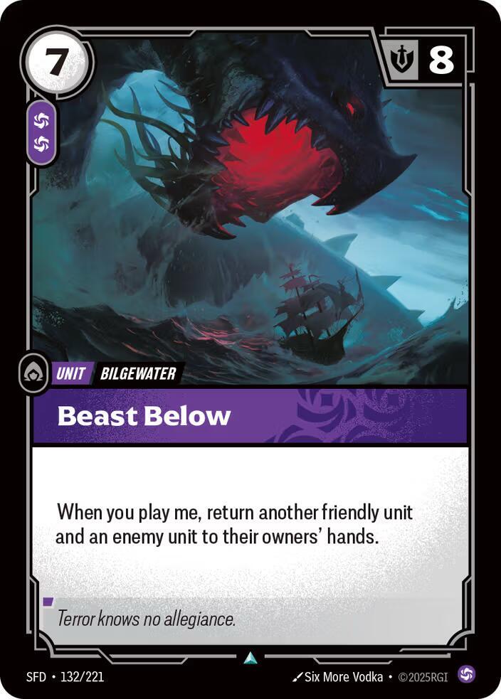 Riftbound TCG Spiritforged #132/221 Beast Below Uncommon Foil