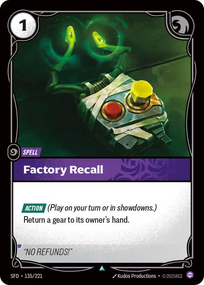 Riftbound TCG Spiritforged #135/221 Factory Recall Uncommon Normal