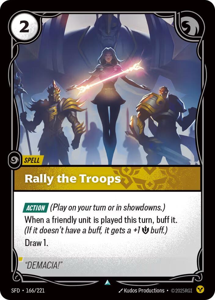 Riftbound TCG Spiritforged #166/221 Rally the Troops Uncommon Normal