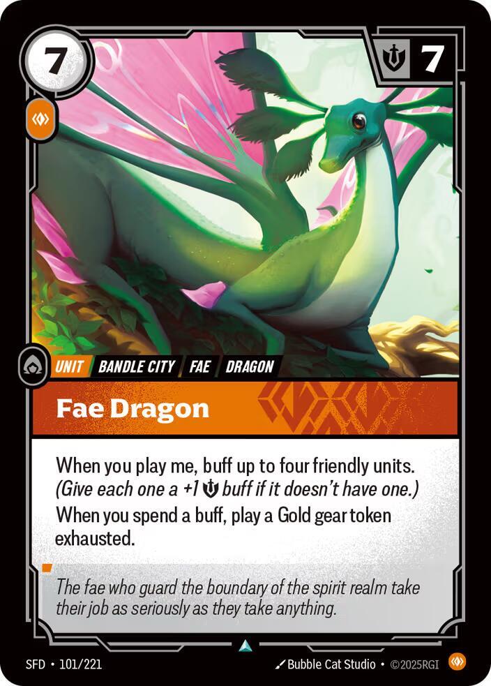 Riftbound TCG Spiritforged #101/221 Fae Dragon Uncommon Normal