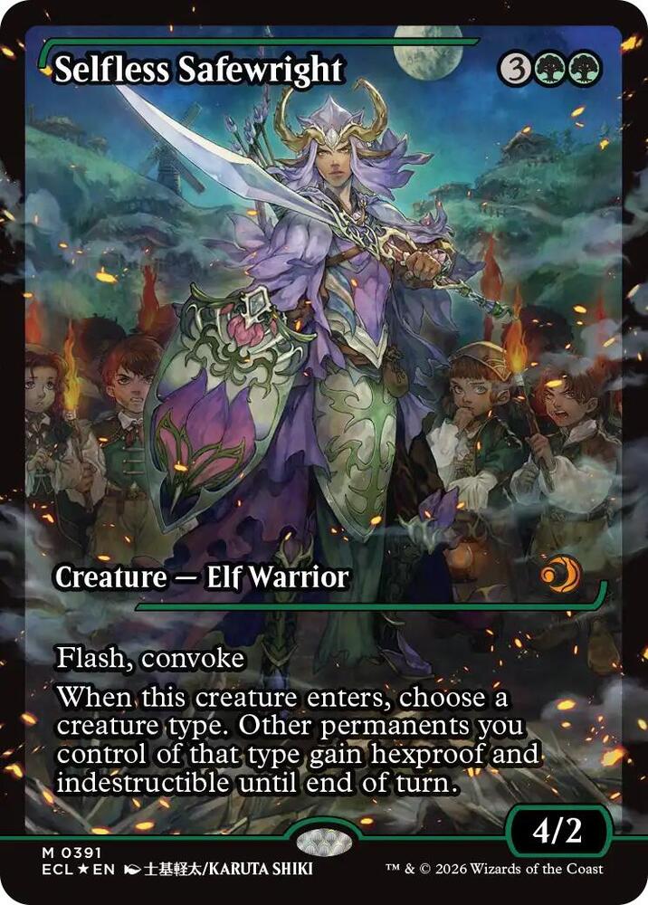 MTG Lorwyn Eclipsed 391 Selfless Safewright (Showcase) M NM Foil