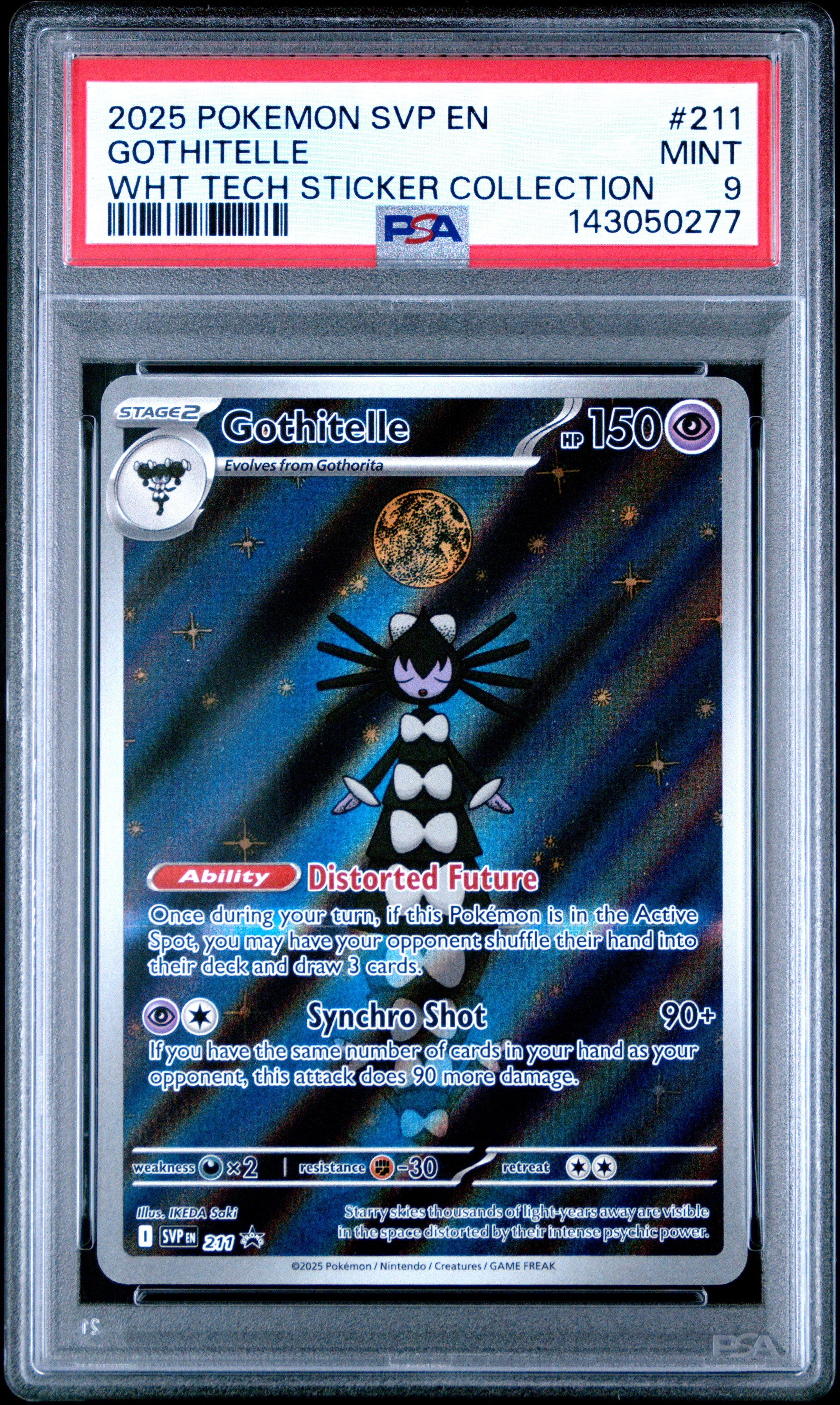 2025 Pokemon Black Star Promo #211 Gothitelle Wht Tech Sticker Collection PSA 9
