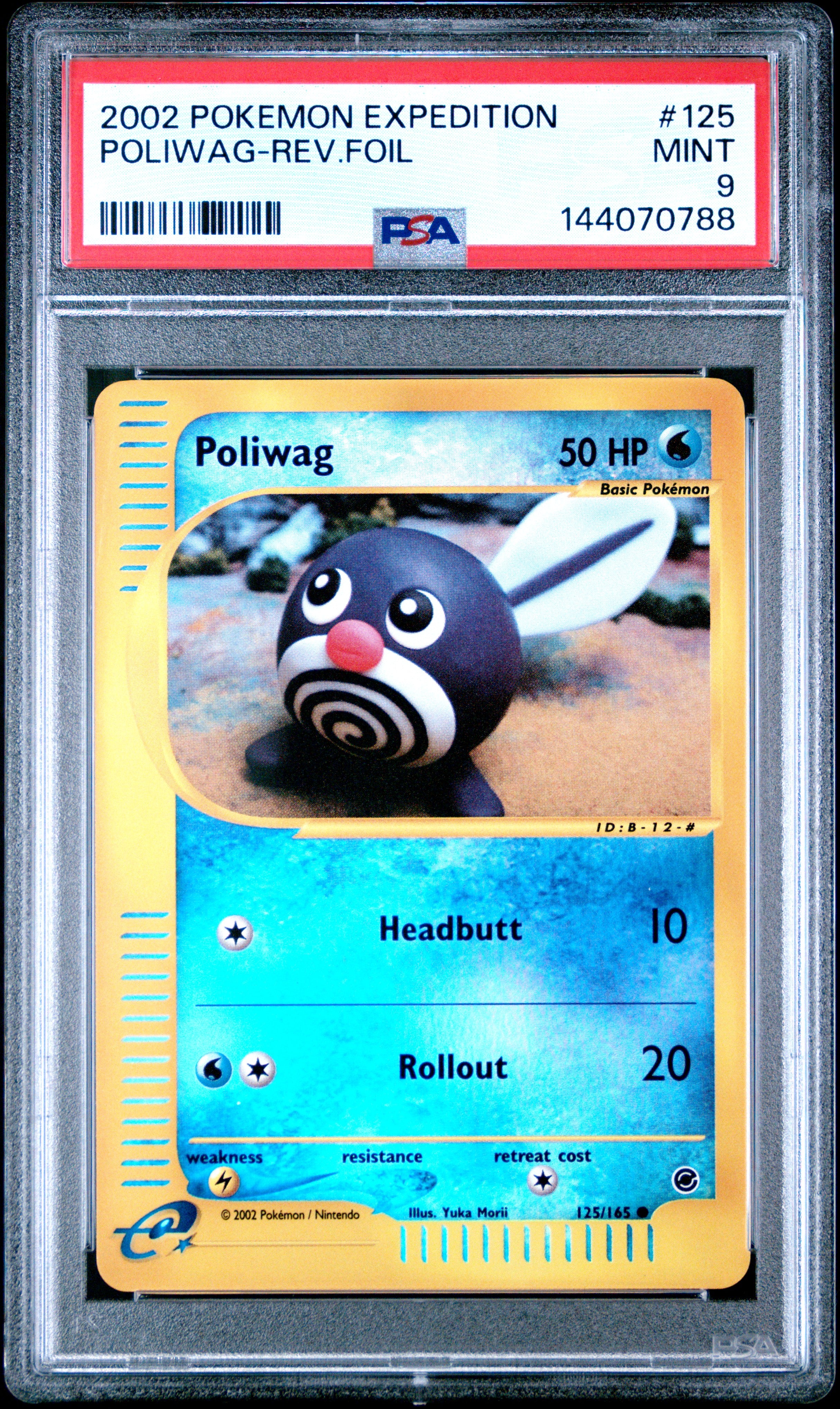 2002 Pokemon Expedition #125 Poliwag-Rev.Foil PSA 9