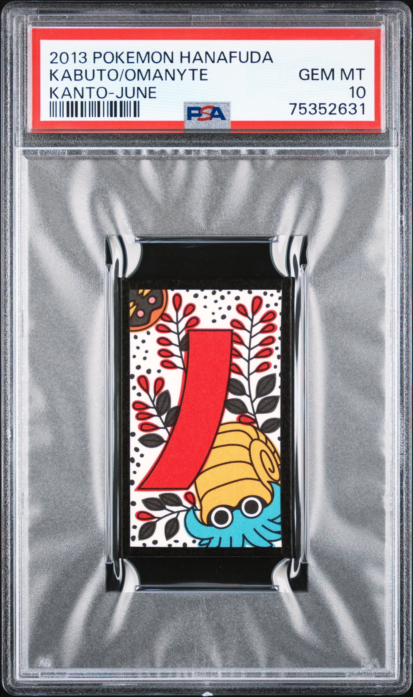 2013 Pokemon Hanafuda Kanto Kabuto/Omanyte Kanto-July PSA 10