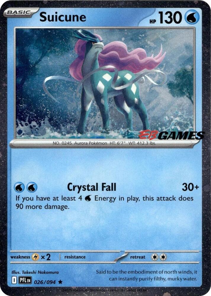 2026 Pokemon 026/094 Suicune (EB Games Exclusive) Rare