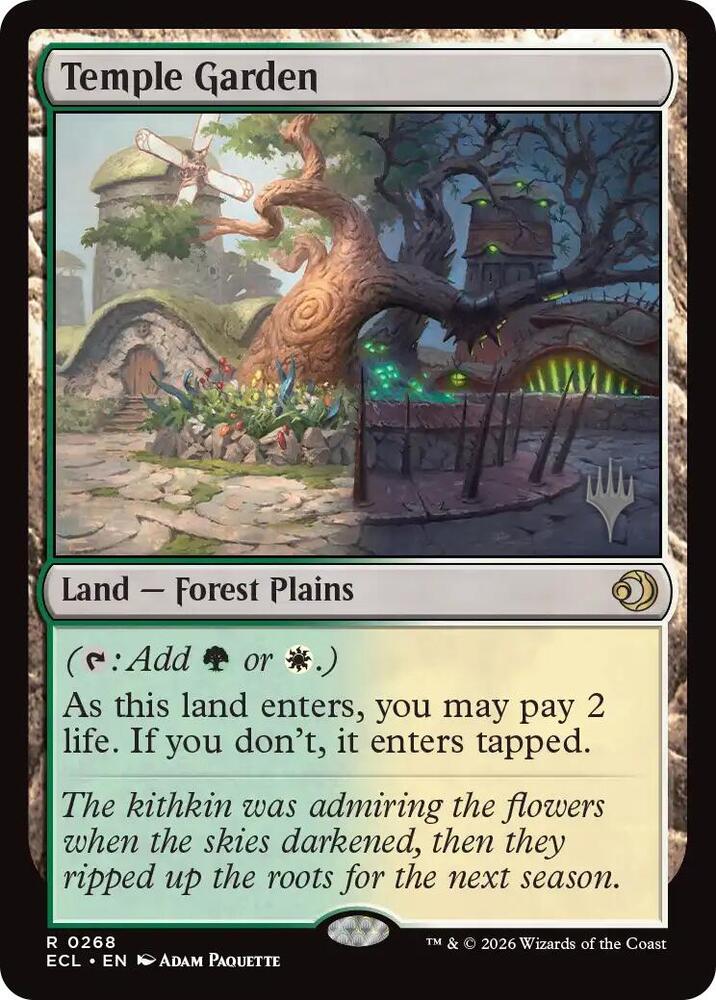 MTG Promo Pack: Lorwyn Eclipsed 268 Temple Garden R NM