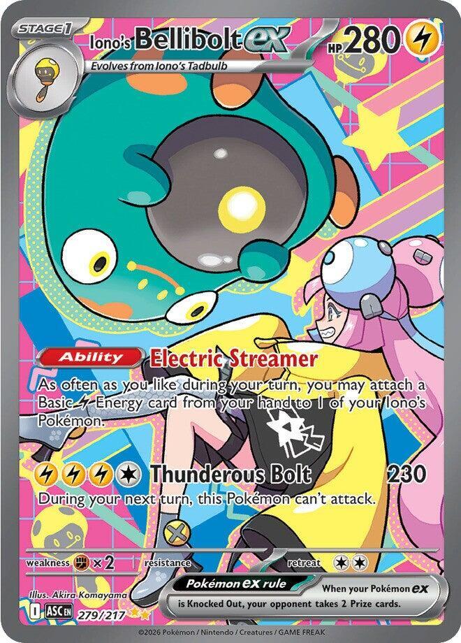 2026 Pokemon ME: Ascended Heroes 279/217 Iono's Bellibolt ex - SIR