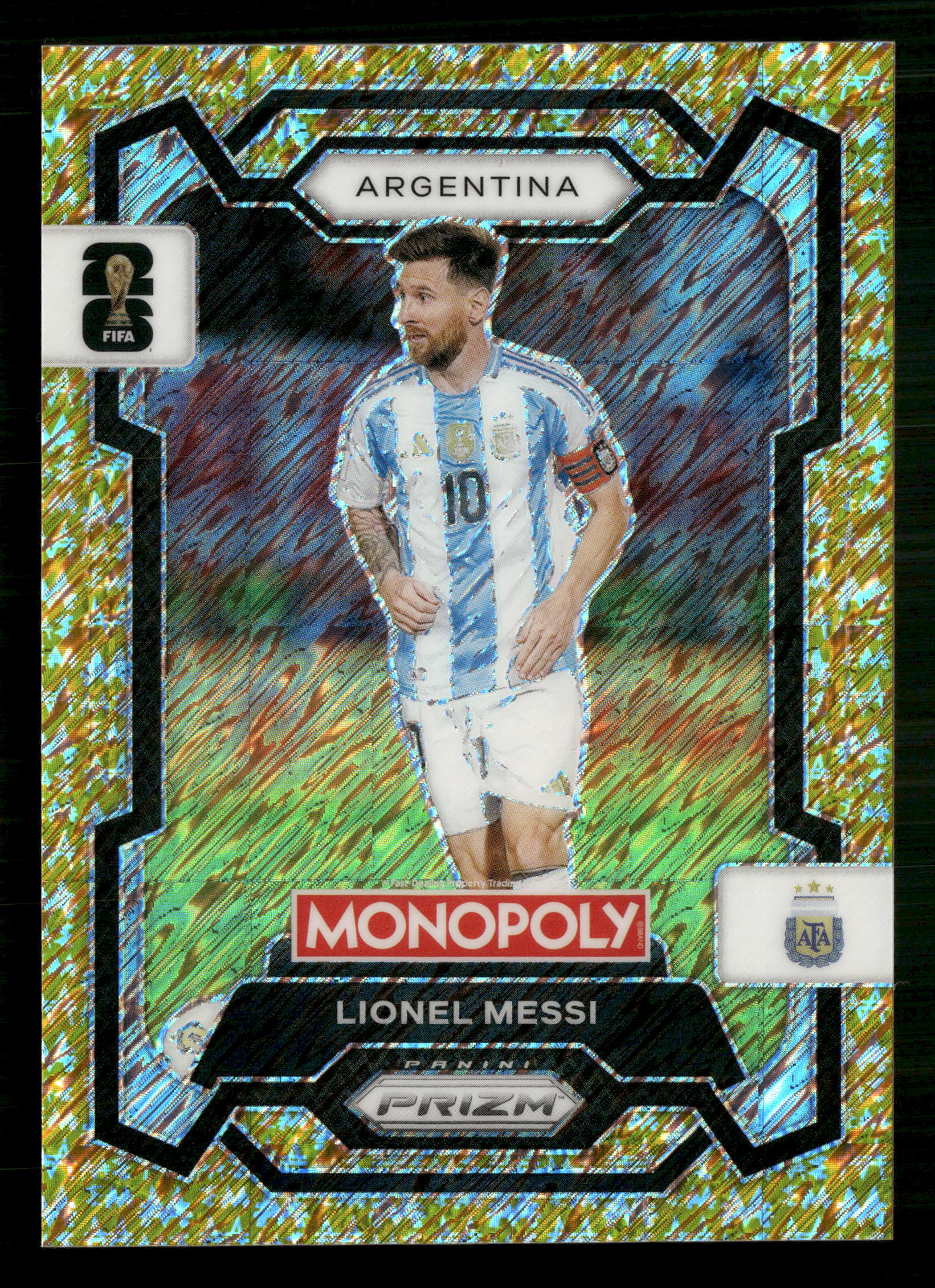2026 Panini Monopoly FIFA World Cup #1 Lionel Messi Gold Big Money Prizms #/500