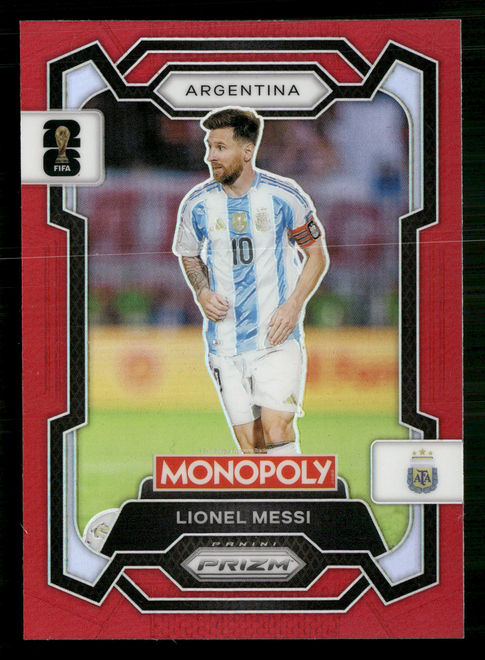 2026 Panini Prizm Monopoly FIFA World Cup #1 Lionel Messi Red Prizms