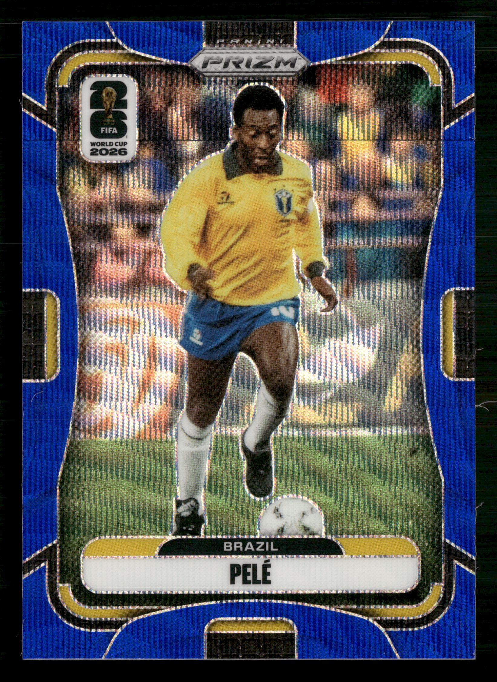 2026 Panini Prizm FIFA World Cup #96 Pele Blue Wave Prizms #/55