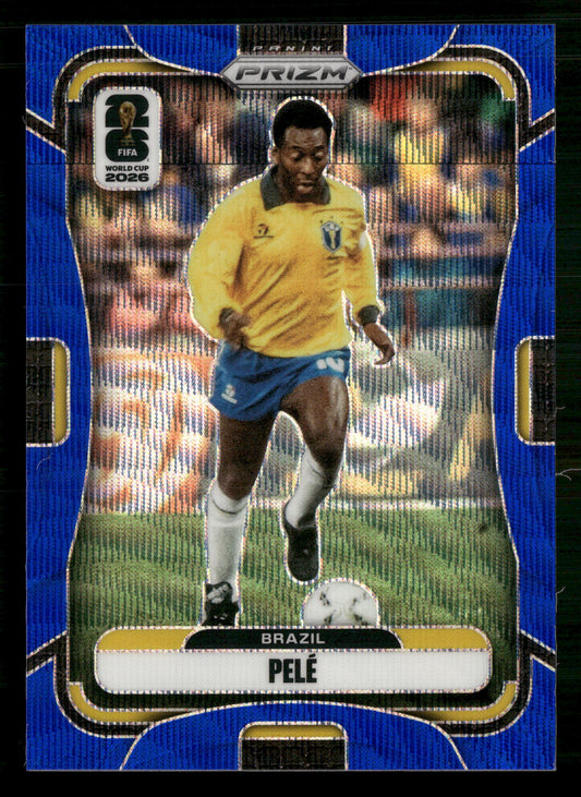 2026 Panini Prizm FIFA World Cup #96 Pele Blue Wave Prizms #/55