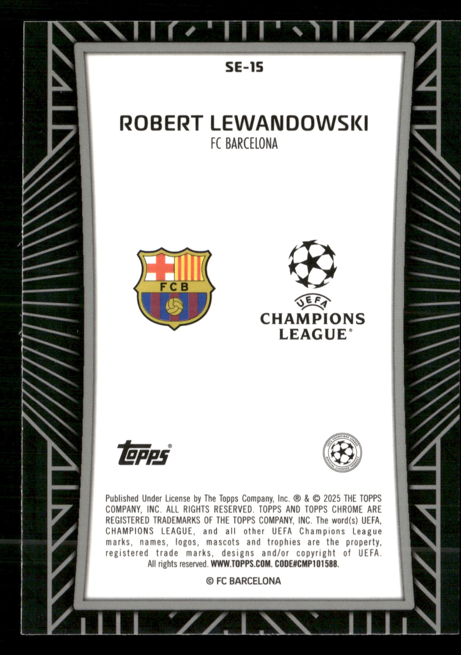 2024-25 Topps Chrome UEFA CC #SE-15 Robert Lewandowski Shadow Etch
