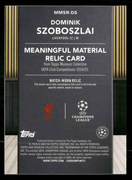 2024-25 Museum Collection UCC #MMSR-DS Szoboszlai Meaningful Material #/199