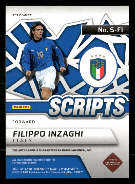 2021-22 Mosaic Road to FIFA World Cup #S-FI Filippo Inzaghi Scripts Mosaic