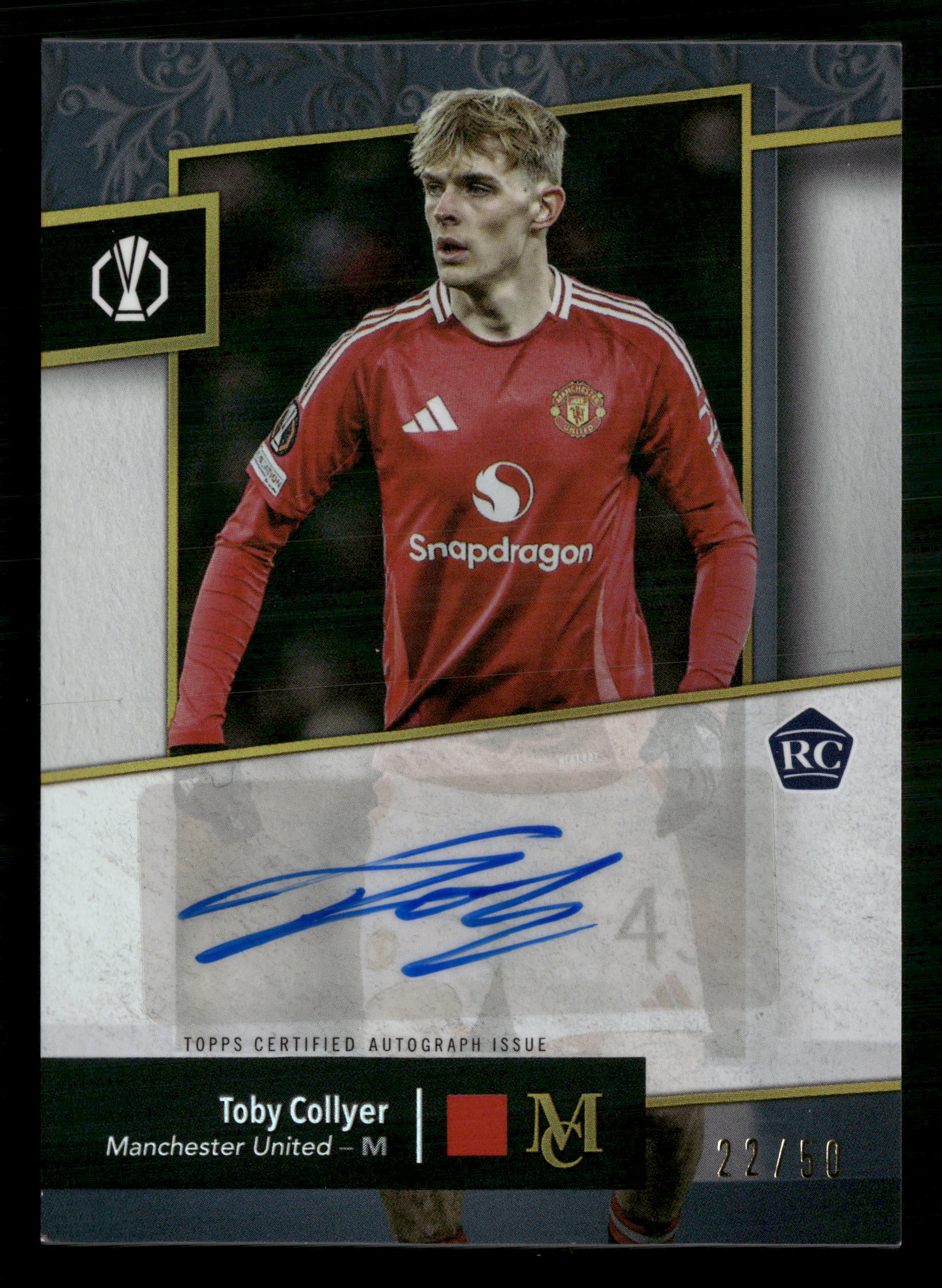 2024-25 Museum Collection UEFA CC #AA-TC2 Toby Collyer Archival Auto Gold #/50