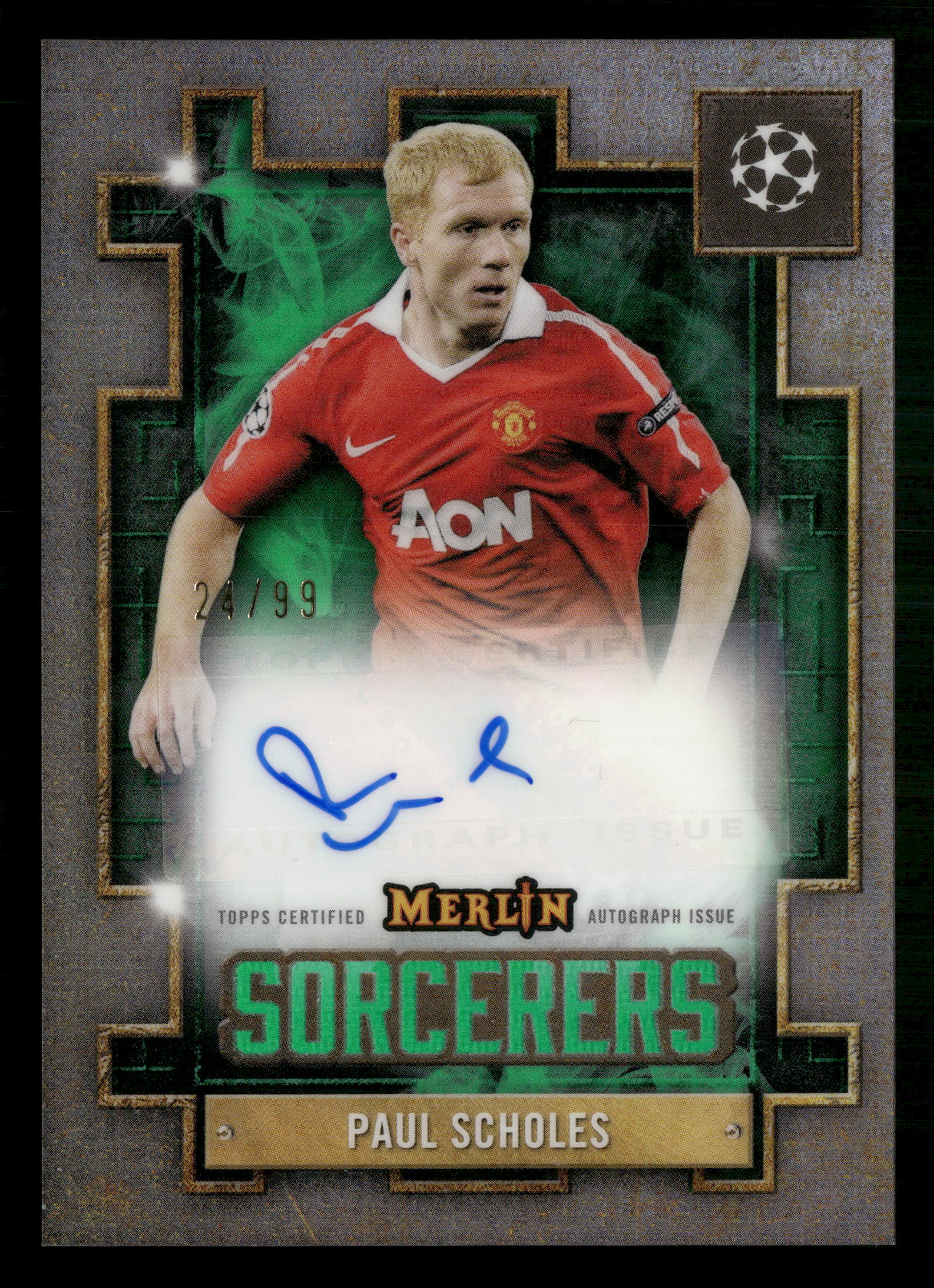 2024-25 Merlin UEFA CC #SA-PS Paul Scholes Sorcerers Autographs #/99