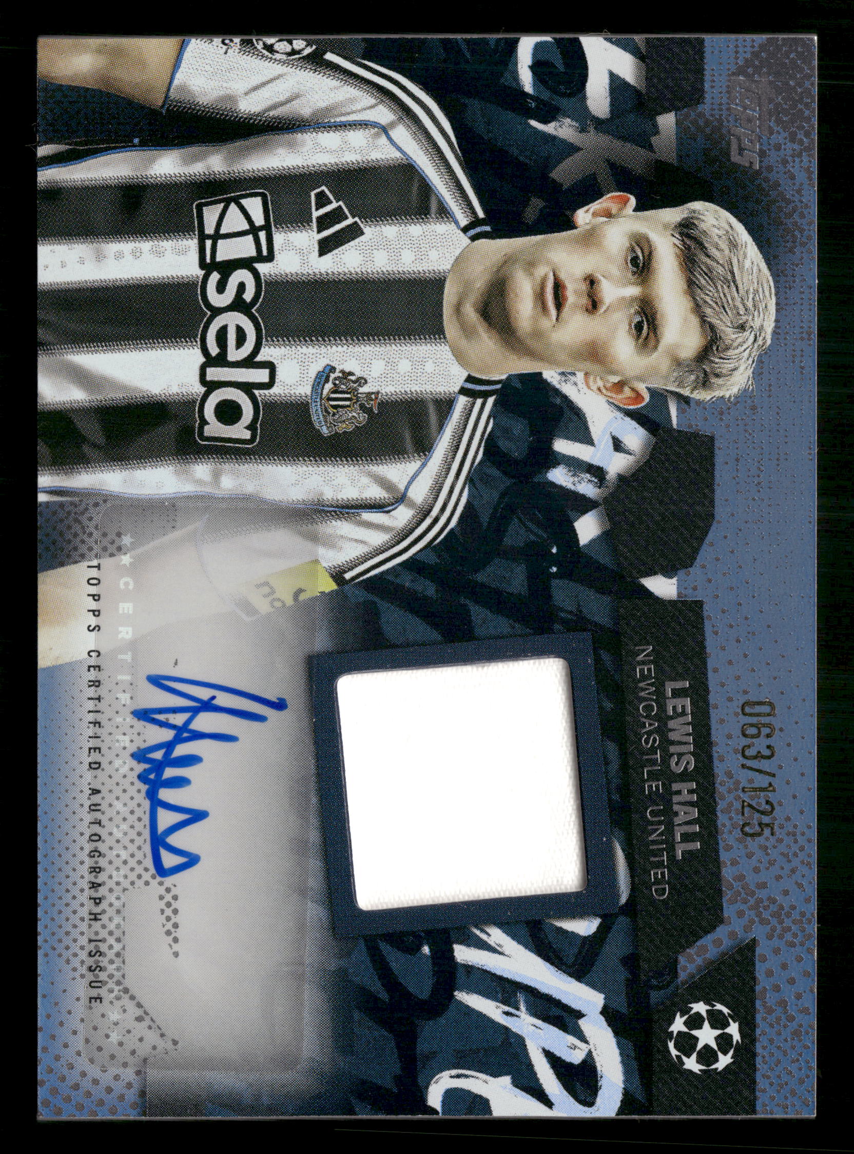 2025-26 Topps UEFA CC #TSAR-LH Lewis Hall Auto Relic #/125