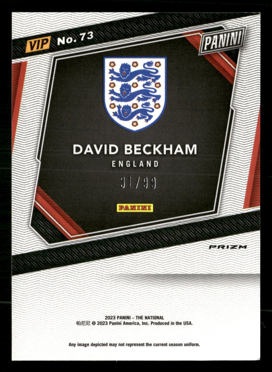 2023 Panini National VIP Party #73 David Beckham Green Sparkle #/99