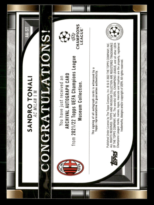 2021-22 Museum Collection UEFA CL #AA-ST Sandro Tonali Archival Auto /250