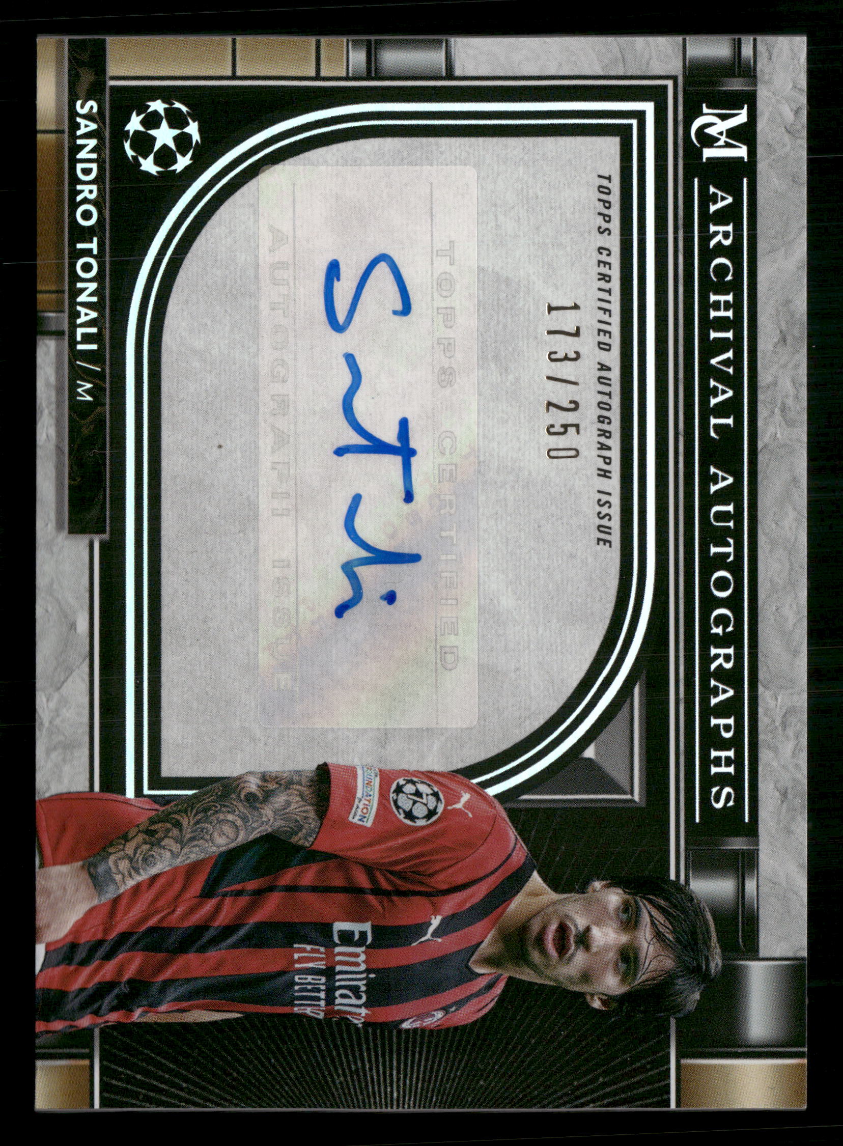 2021-22 Museum Collection UEFA CL #AA-ST Sandro Tonali Archival Auto /250