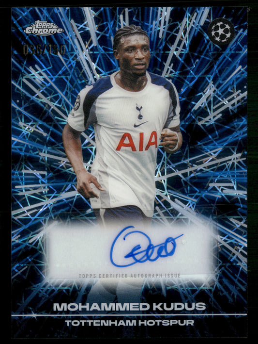 2025-26 Chrome UEFA CC #BLA-MK Mohammed Kudus Black/Blue Lazer Auto #/150