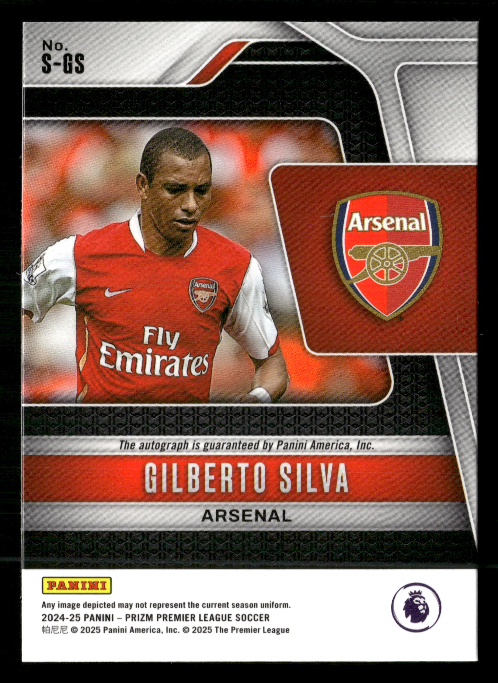 2024-25 Panini Prizm Premier League #S-GS Gilberto Silva Signatures Choice