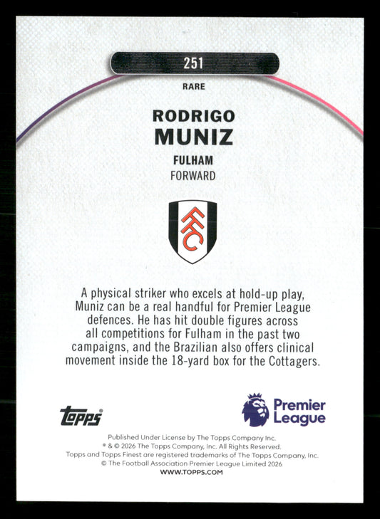 2025-26 Finest Premier League #251 Rodrigo Muniz Orange Refactors #/15