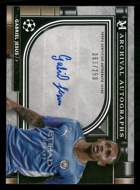 2021-22 Museum Collection UEFA CL #AA-GJ Gabriel Jesus Archival Autographs /250