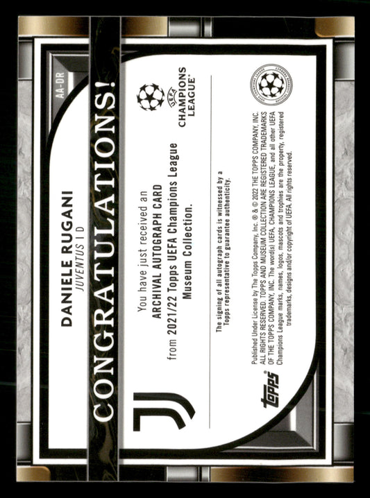 2021-22 Museum Collection UEFA CL #AA-DR Daniele Rugani Archival Auto Gold #/50