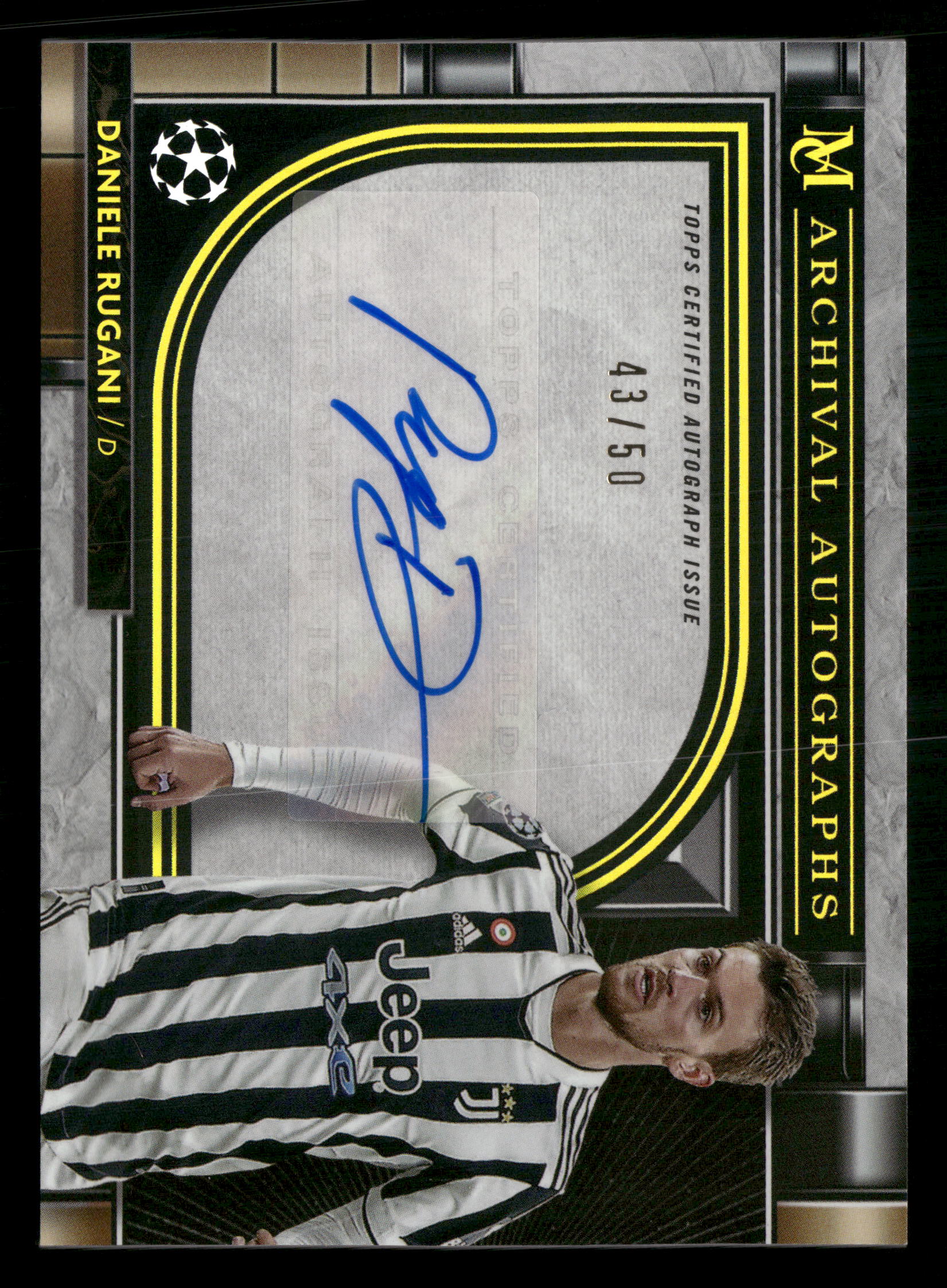 2021-22 Museum Collection UEFA CL #AA-DR Daniele Rugani Archival Auto Gold #/50