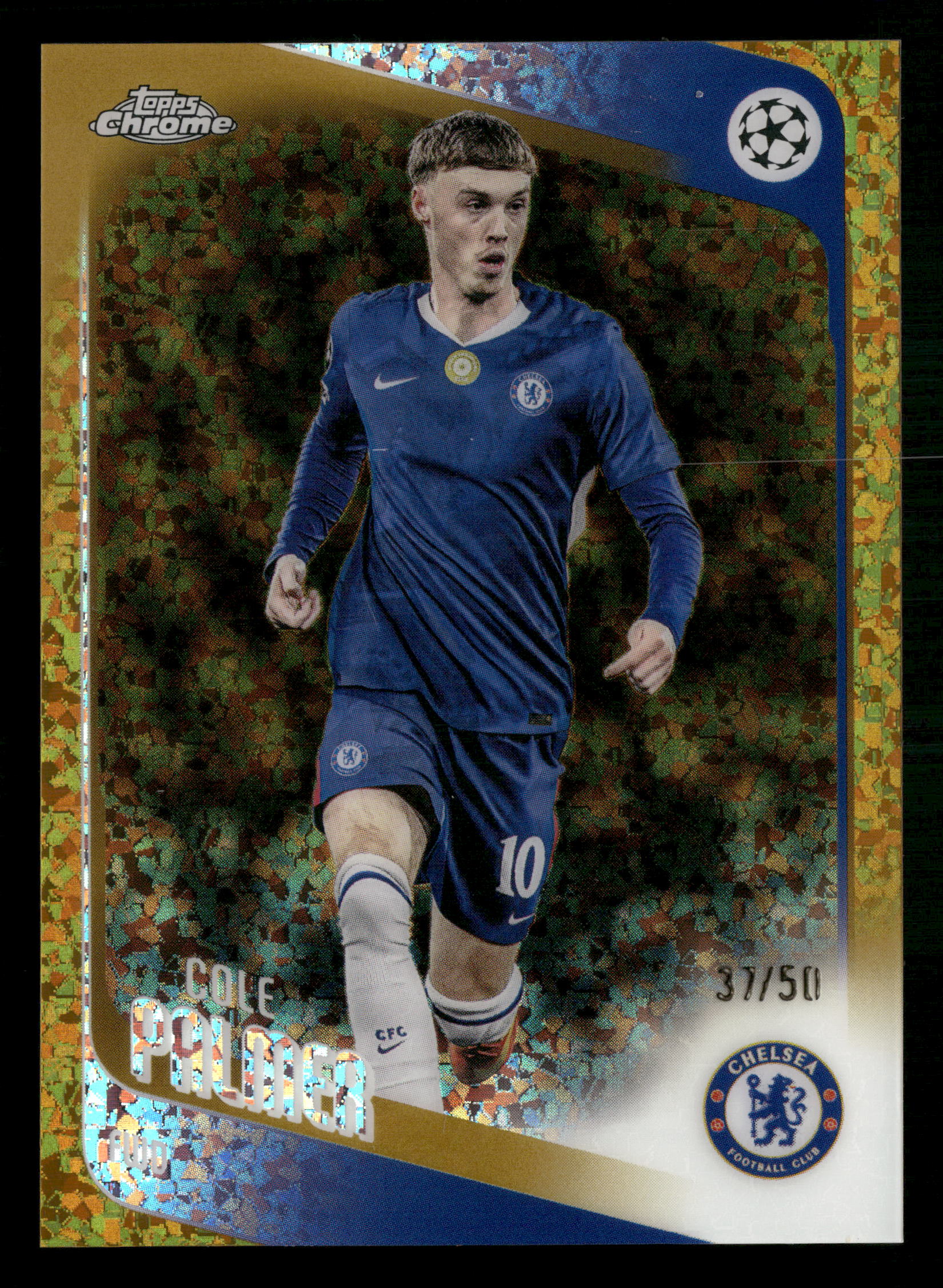 2025-26 Topps Chrome UEFA Club Competitions #118 Cole Palmer Gold Refractor #/50
