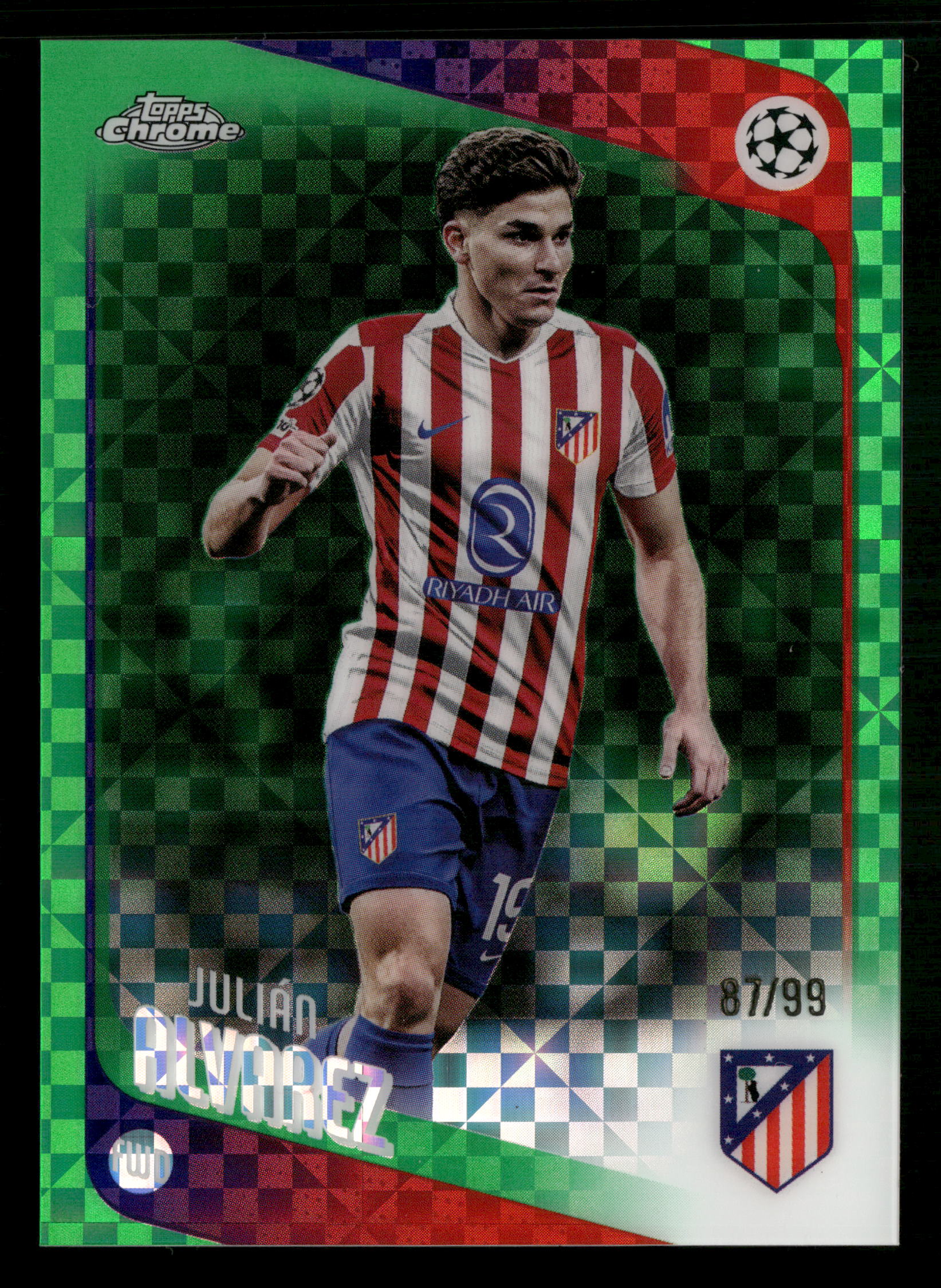2025-26 Topps UEFA Club Competitions #154 Julián Alvarez Green Raindrops #/99