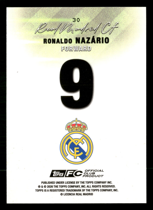 2025-26 Topps Real Madrid Team Set #30 Ronaldo Nazário Purple Icy Foil #/250