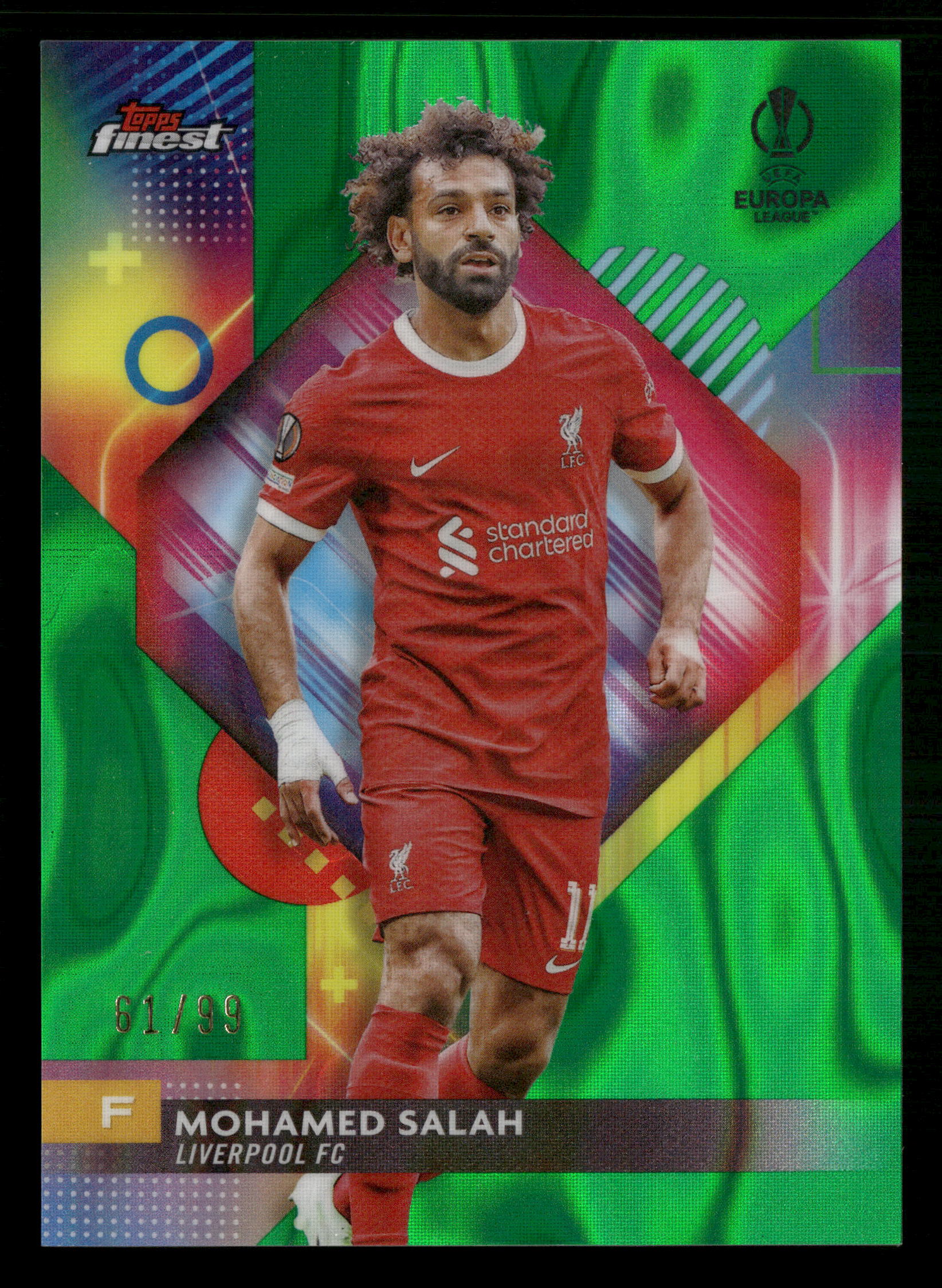 2023-24 Finest UEFA Club Competitions #82 Mohamed Salah Green Refractor #/99