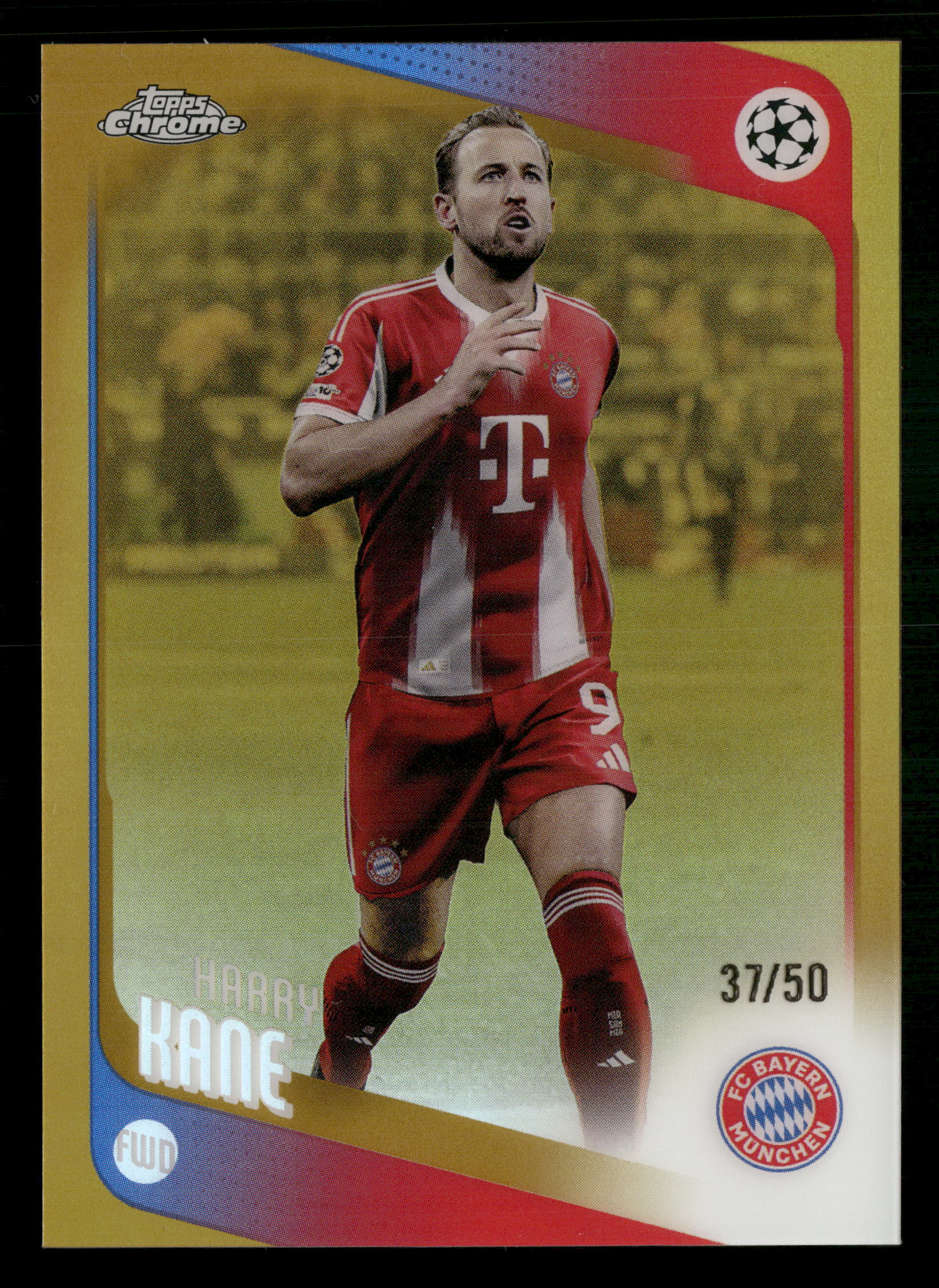 2025-26 Topps UEFA Club Competitions #182 Harry Kane Gold Foil #/50