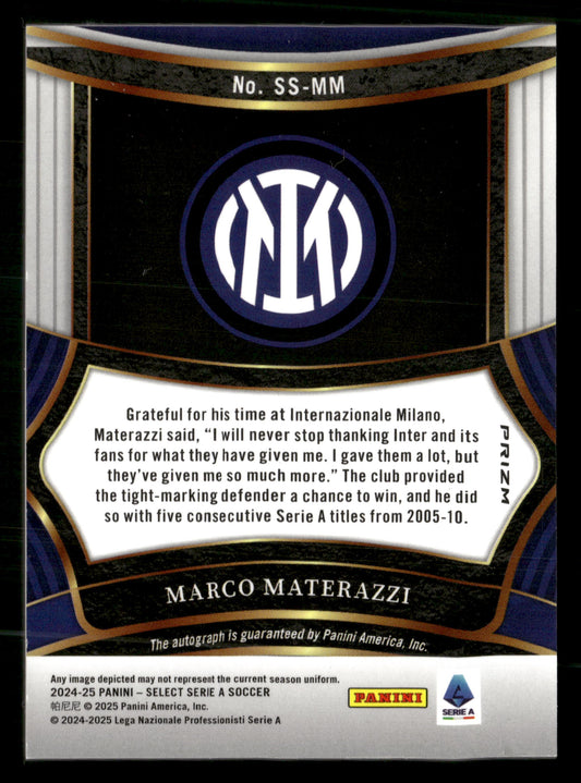 2024-25 Panini Select Serie A #SS-MM Marco Materazzi Signatures Red